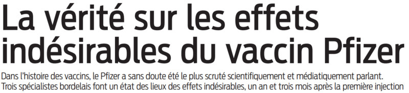 2022 03 23 SO La vérité sur les effets indésirables du vaccin Pfizer