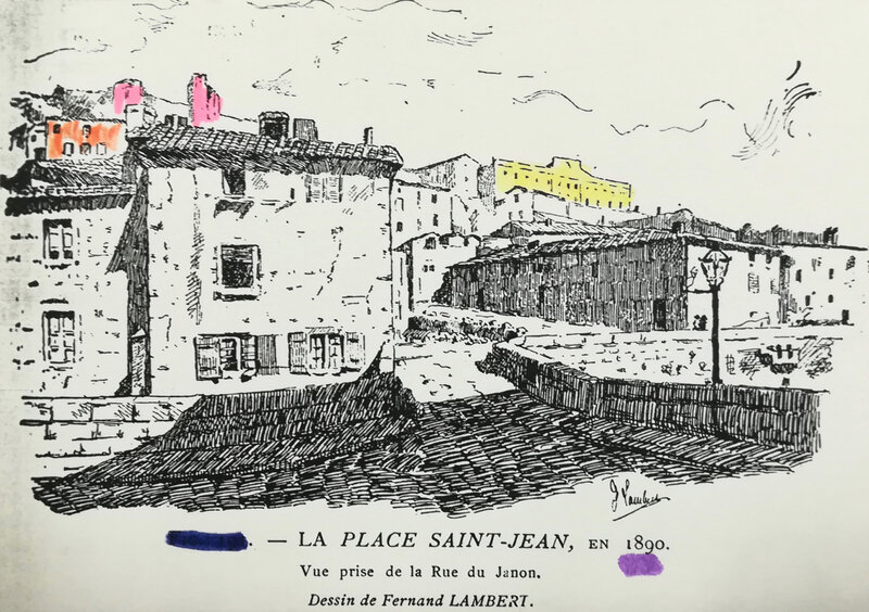 place Saint-Jean, dessin de Fernand Lambert, 1890