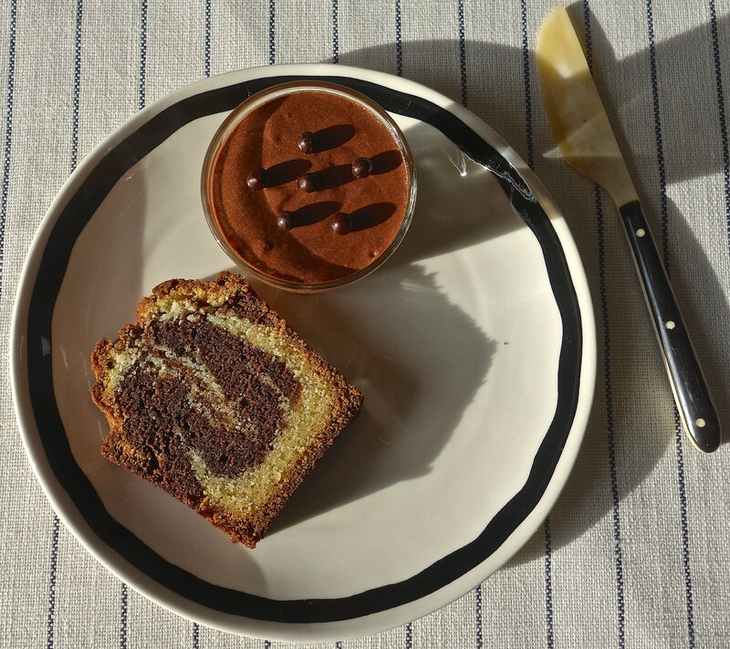 marbré vanille/chocolat - mousse au chocolat noir de C.F.