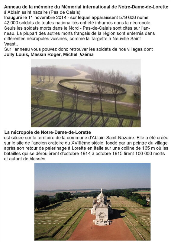 5 Fontette anneau de Mémoire Notre Dame de Lorette
