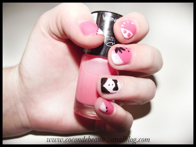 ongles roses