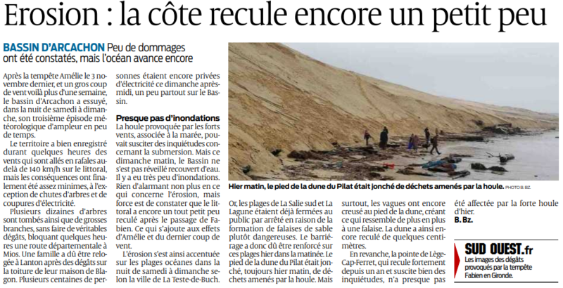 2019 12 23 SO Erosion la côte recule encore un petit peu