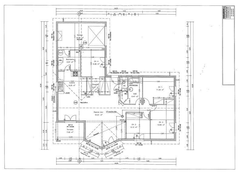 plan de maison 115 m2