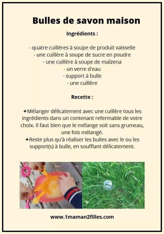 bulle de savon a la maison