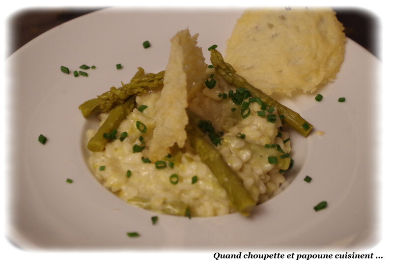 risotto aux asperges et au gorgonzola, tuile au parmesan-6893