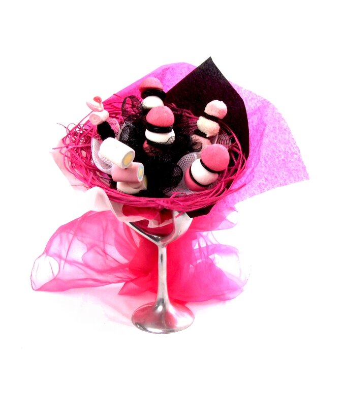 bouquet bonbons rose