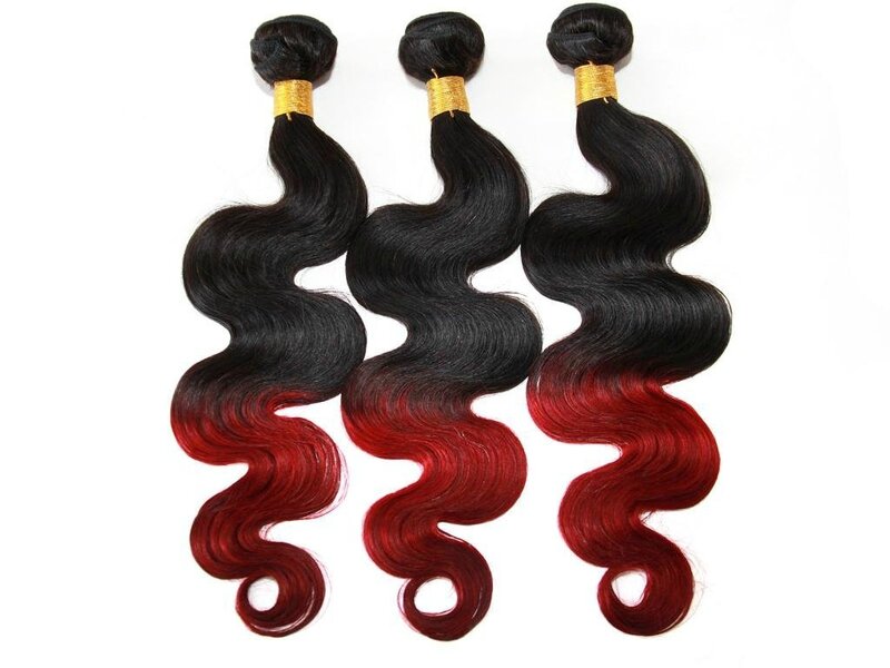 weft ombre hair red