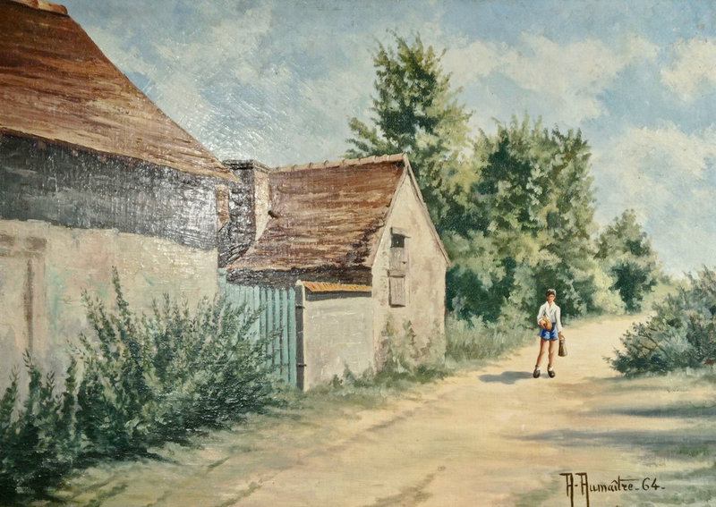 belle-peinture-signée-A-Aumaitre-1965-Michel-Gourlier