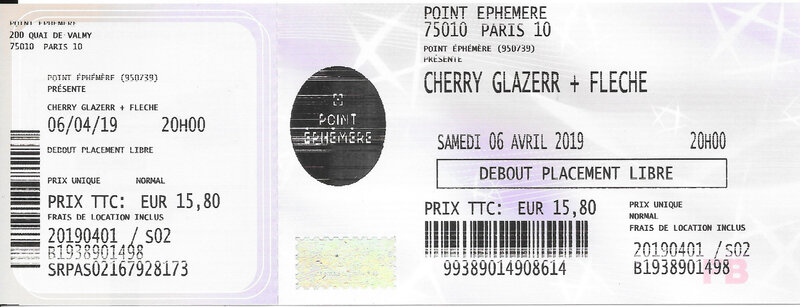 2019 04 06 Cherry Glazerr Point Ephémère Billet