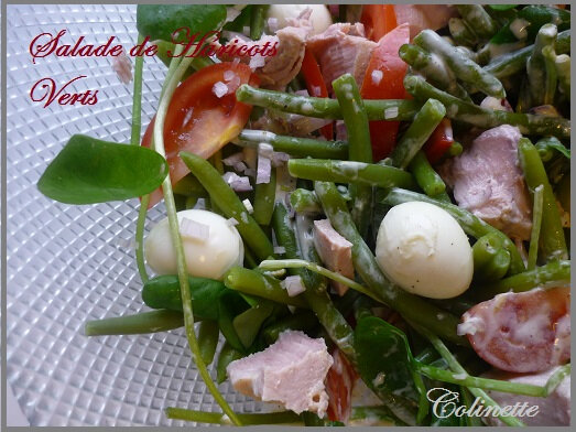 salalde de haricots vert thon oeufs pourpier