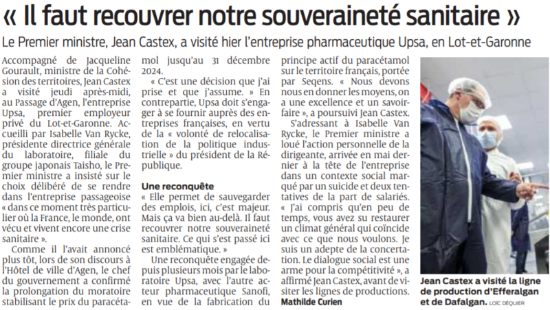 2021 07 30 SO Il faut recouvrer notre souveraineté sanitaire