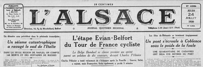 1930 07 24 Tour de France L'Alsace 0R