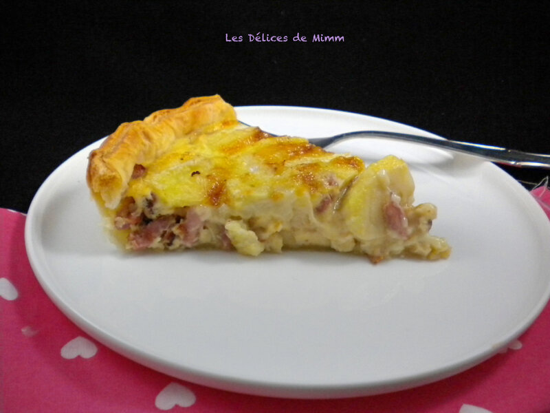 Quiche au camembert, pommes et lardons 2