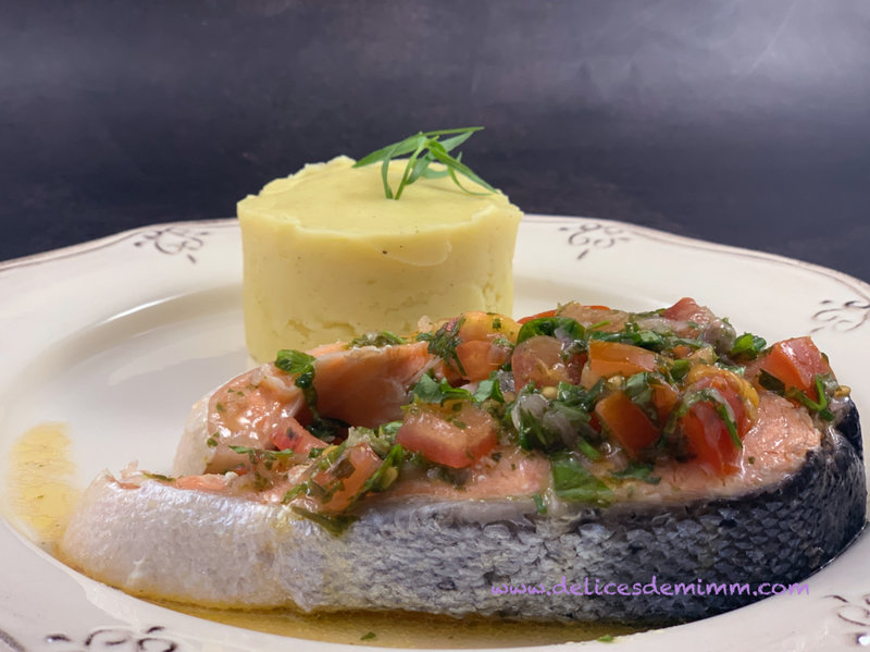 Darnes de saumon et sauce vierge aux herbes du jardin 5