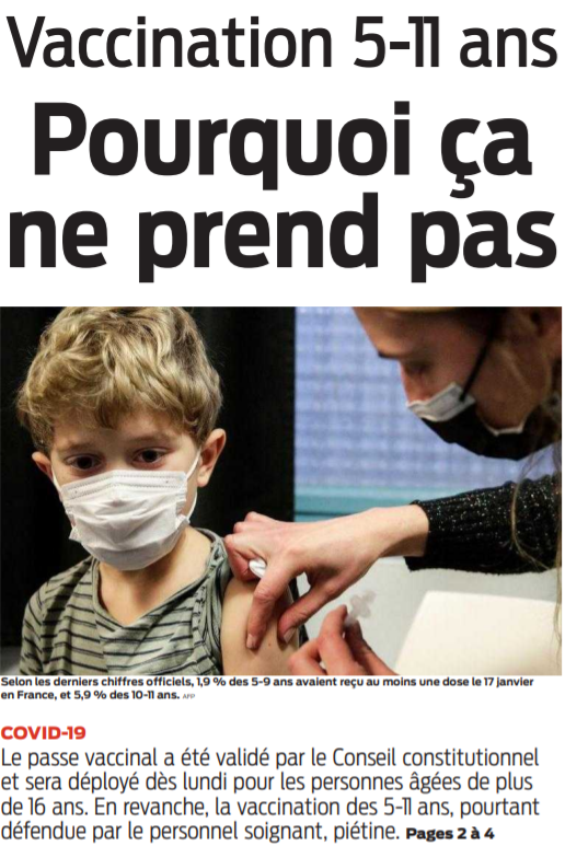 2022 01 22 SO Vaccination 5-11 ans Pourquoi ça ne prend pas