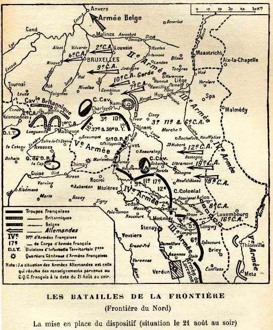 Bat des frontières Aout 1914