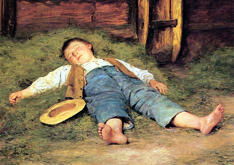 41 Schlafender Knabe im Heu 1897