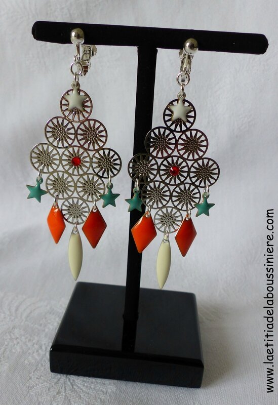 BO Eugénie (ivoire, orange et turquoise) - 37 €