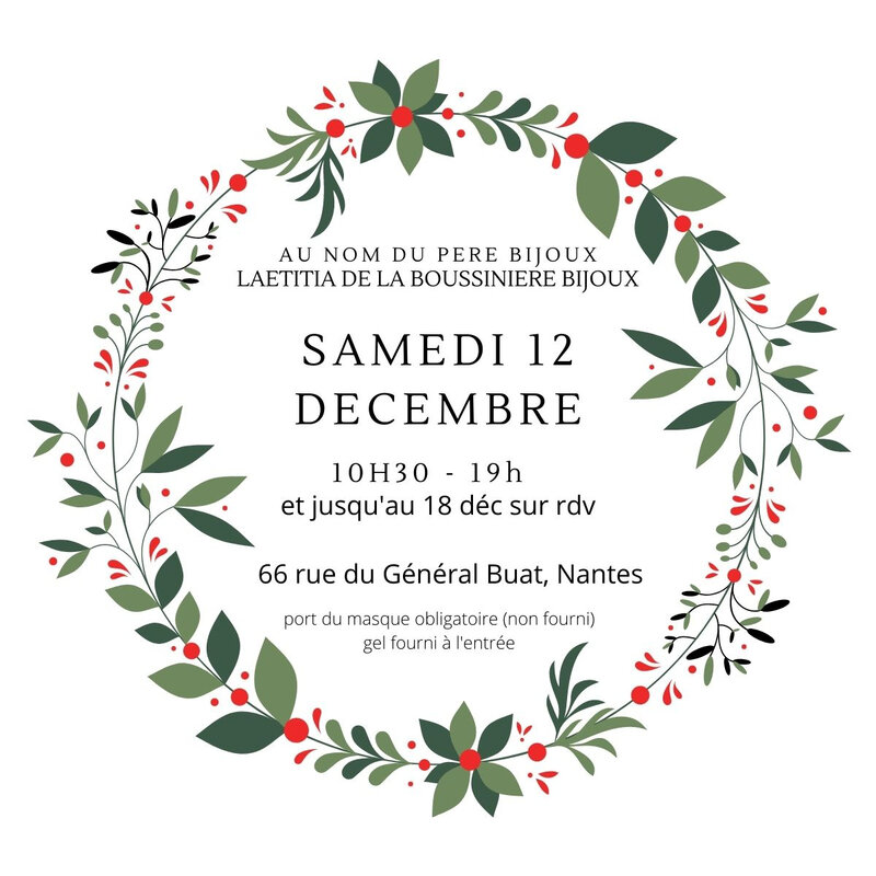 Invitation pour la vente de Noël 2020