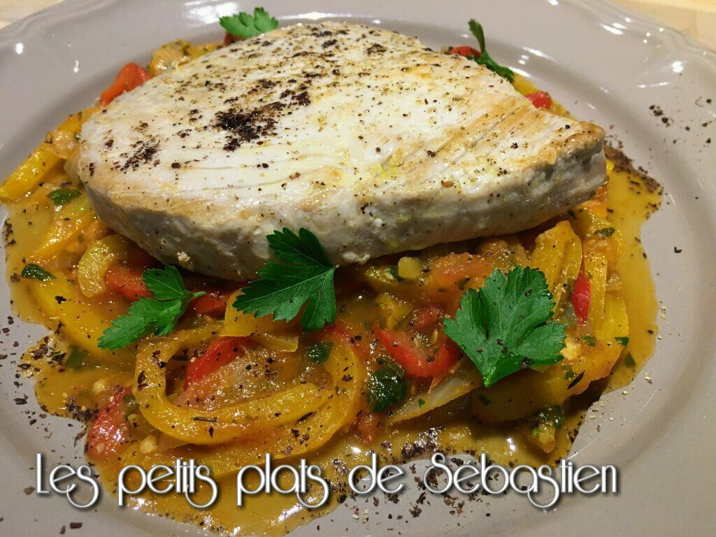 Steak de thon version Basquaise Les petits plats de Sébastien