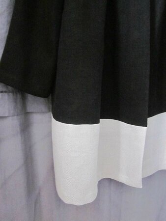 Manteau d'été bicolore en lin noir et glacier (4)
