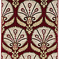 An Ottoman voided silk velvet metal-thread (<b>catma</b>) panel with stylised peacock feathers within large palmettes, Turkey, Bursa or