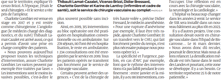 2020 09 09 SO La chirurgie vasculaire va bientôt se développer2