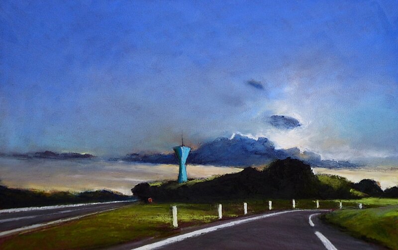 K'nowhere 89 sept 2017, pastel à l'huile, 48 x 32 cm