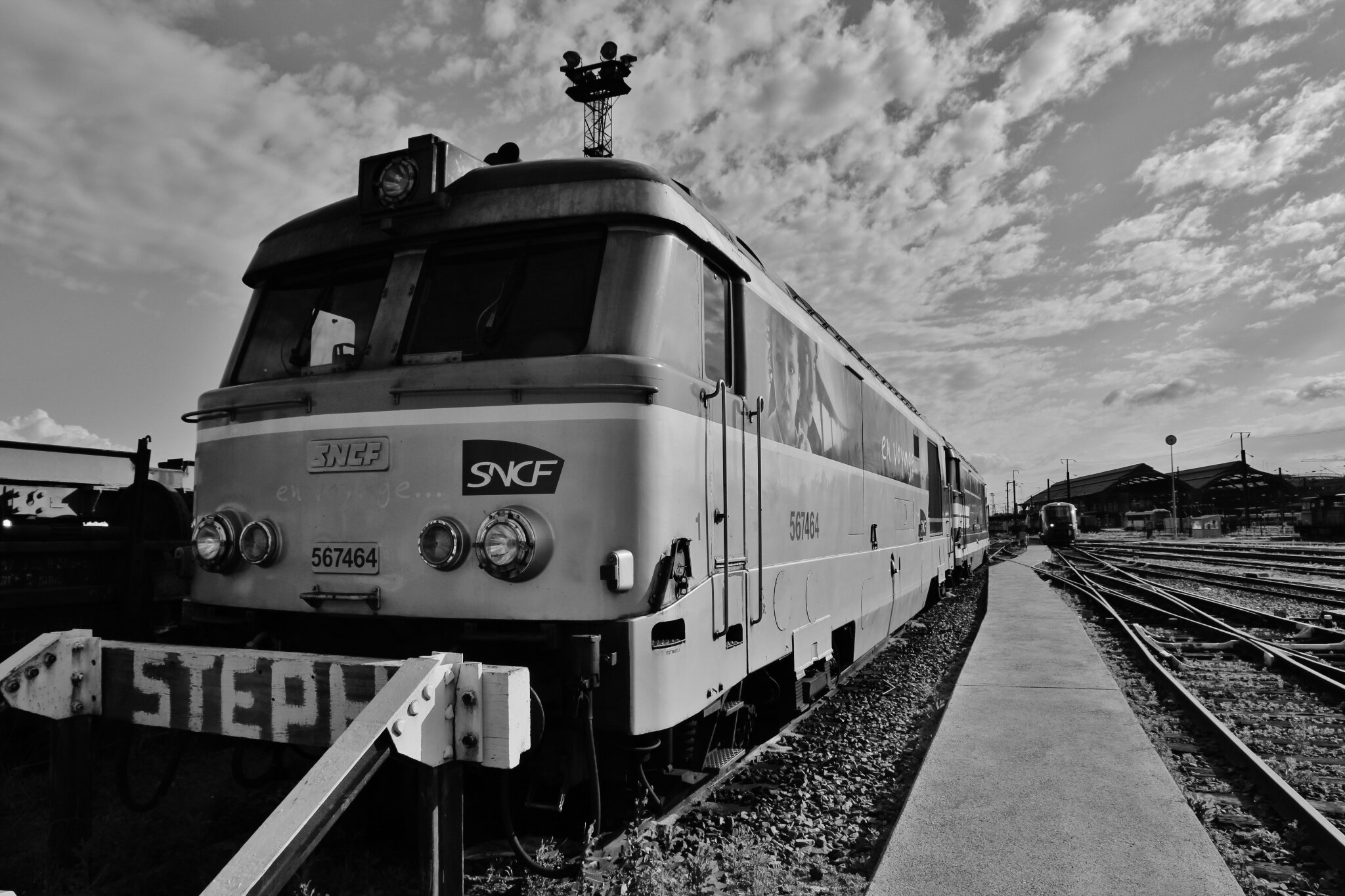 BB 67464 en voyage N&B, Strasbourg