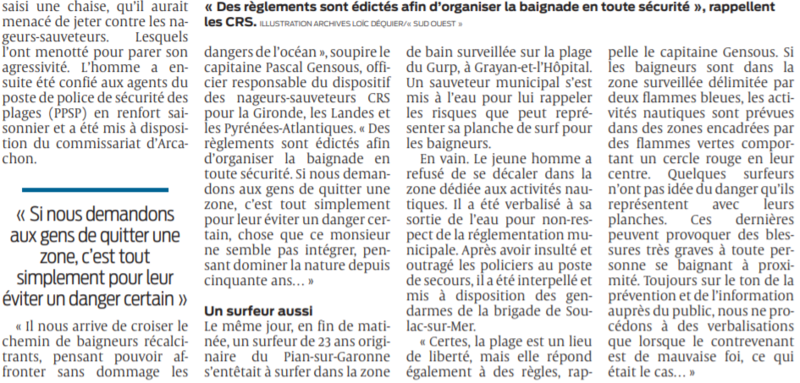 2021 08 03 SO Un baigneur sorti de l'eau manu militari par les CRS2