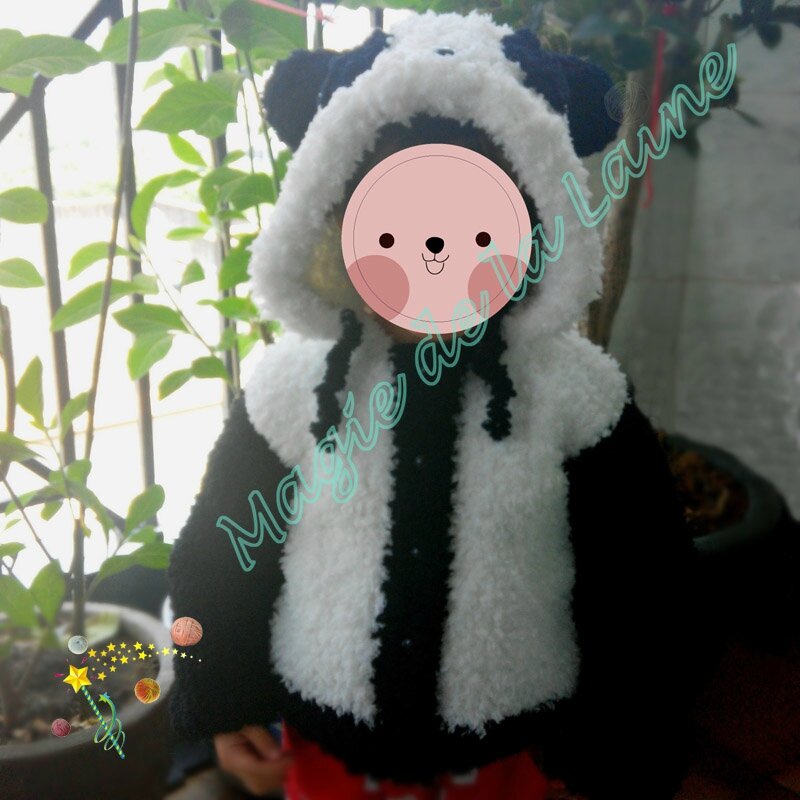 Manteau panda avec manches 2
