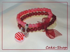 Bracelet trio de fraises et framboises