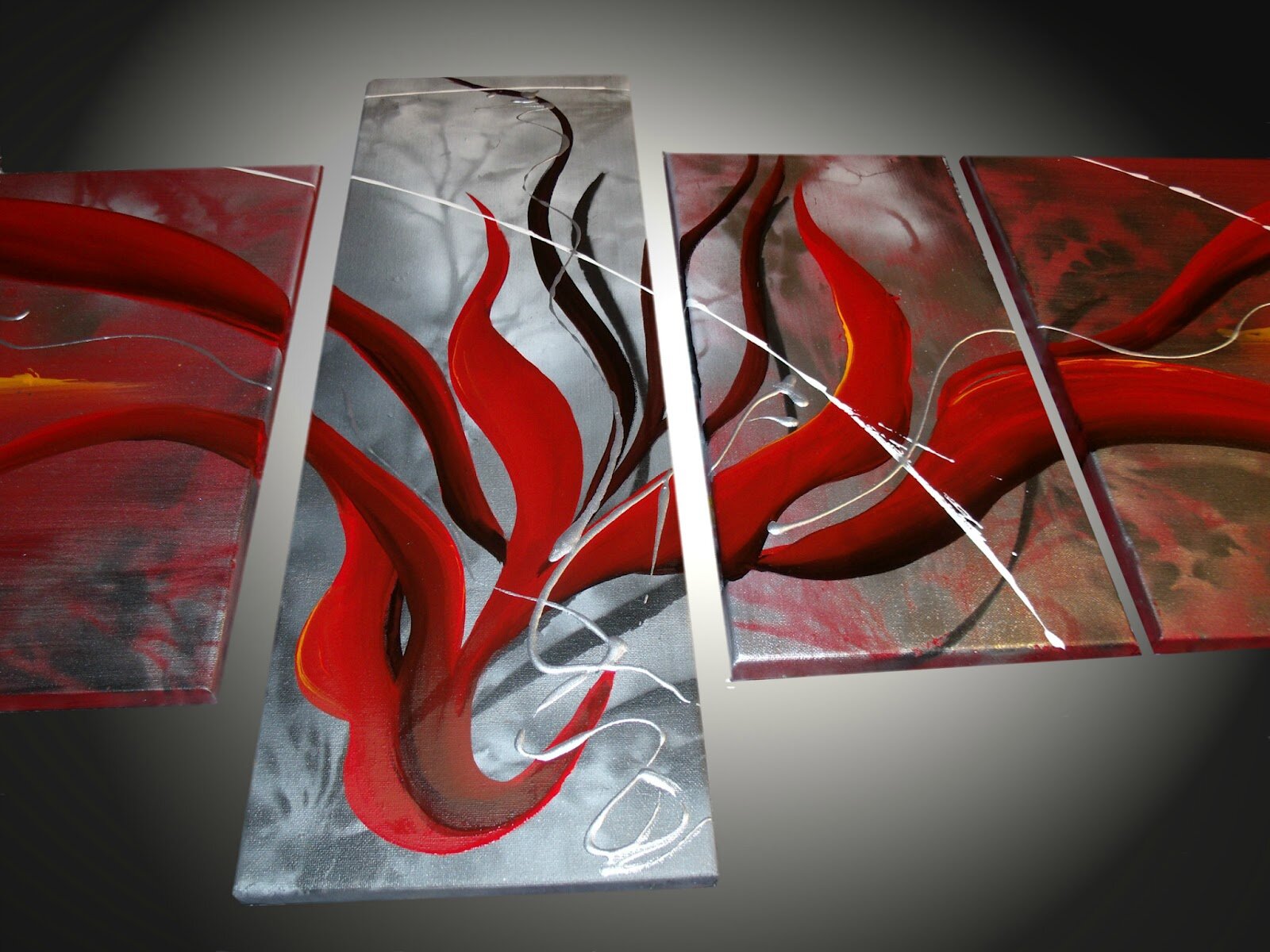 Peinture Abstraite Moderne Rouge Salon Expertscnes