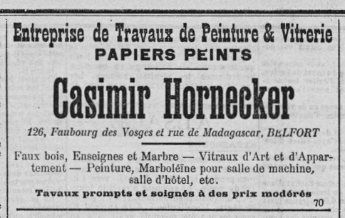 1904 05 05 Publicité Casimir Hornecker L'Alsace