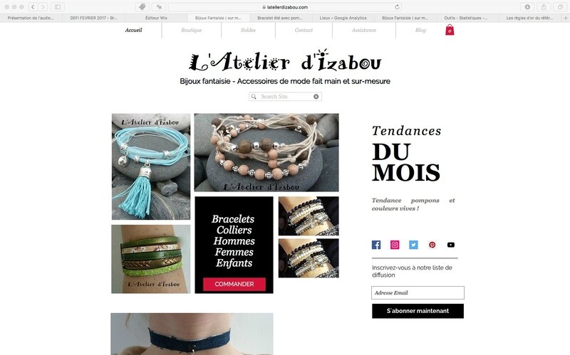 Boutique en ligne - L'atelier d'Izabou - Bijoux fantaisie - copie