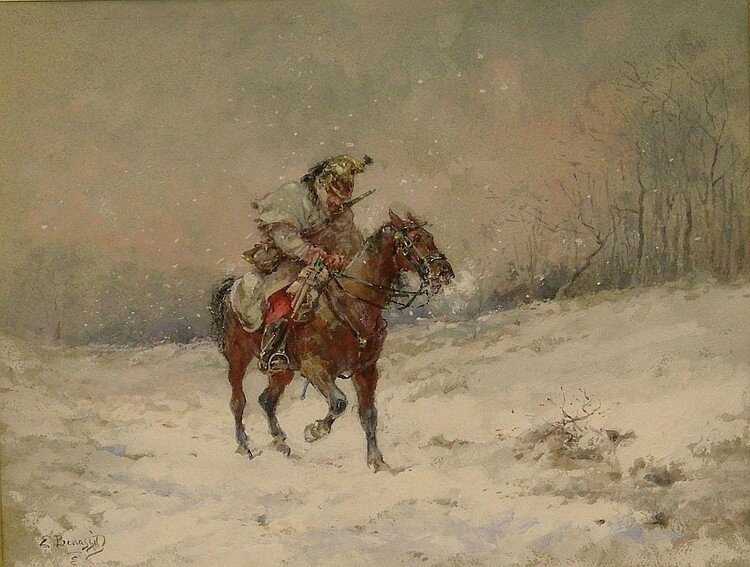 Benassit, Cavalier prussien dans la neige