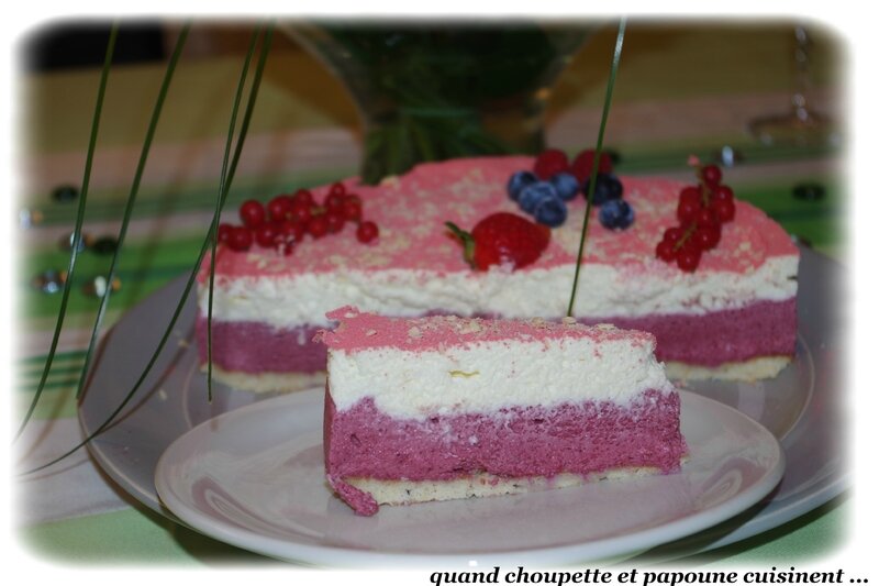 entremet mousse de fruits rouges et mousse chocolat blanc-9255