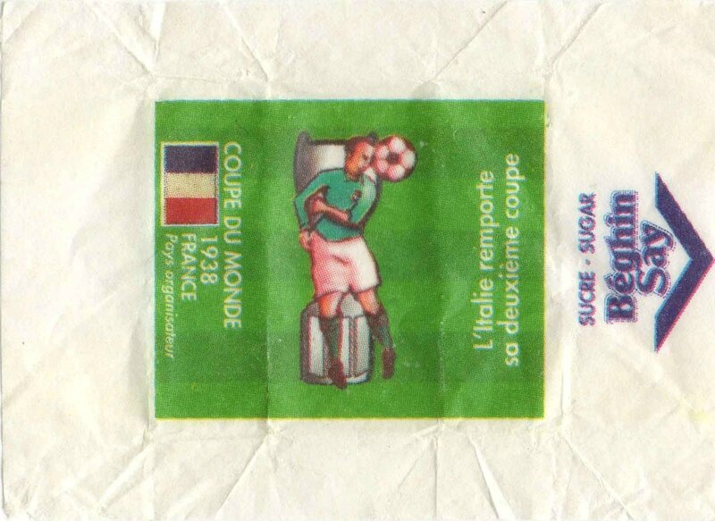 Emballages de sucre Coupe du Monde Football France 1938