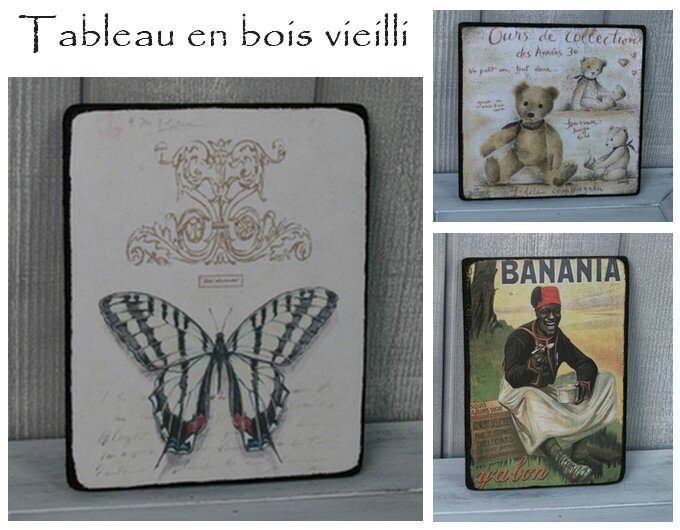 tableau bois vieilli