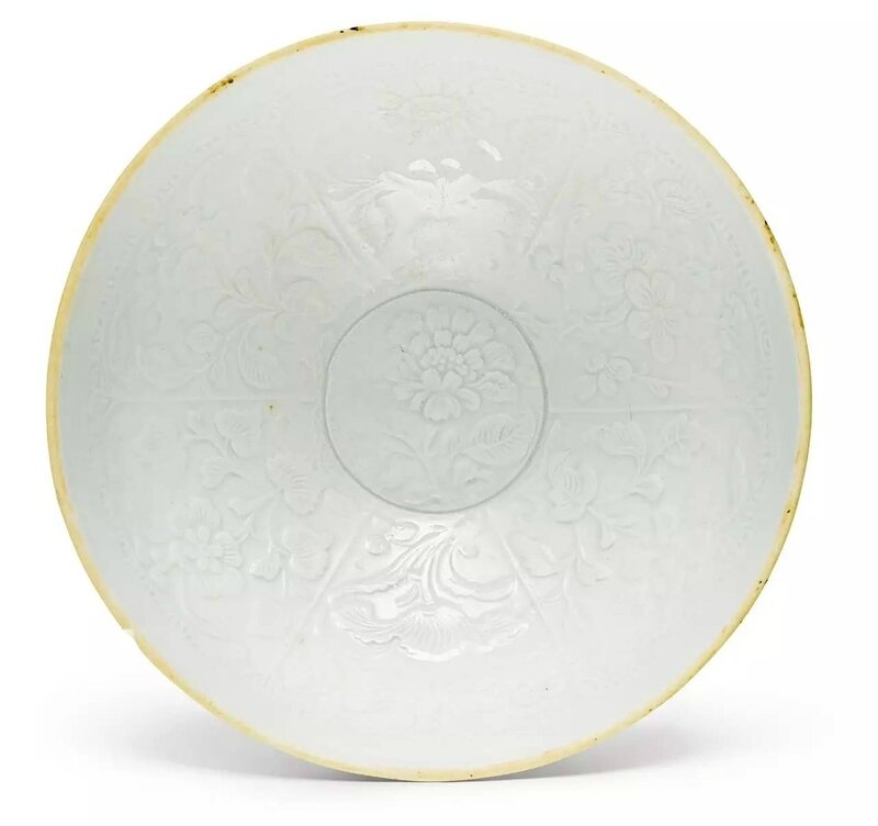 A moulded Qingbai 'floral' bowl, Song-Yuan dynasty