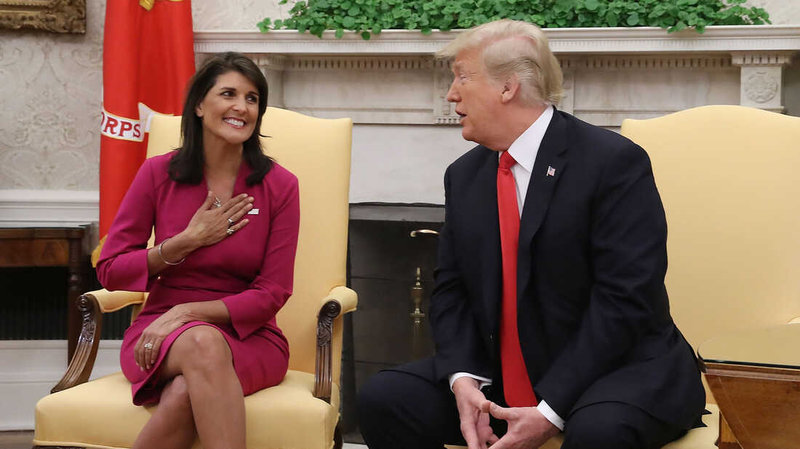 Nikki Haley with Trump at White house