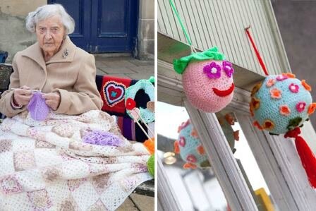 001 femme de 104 ans street art en tricot 5