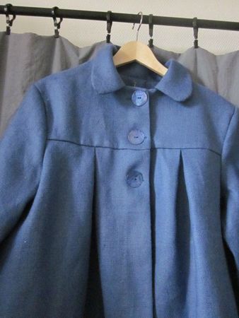 manteau d'été bicolore en lin bleu france et noir (22)