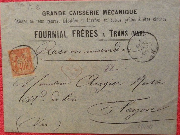 Enveloppe Fournial Frères 1888