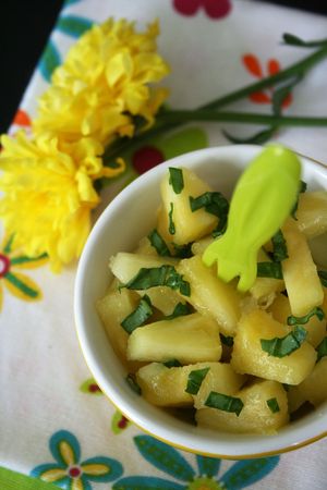 tartare d'ananas au basilic