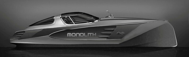 yacht design by monolith boat , motorboat concept design by decatoire