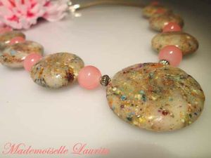 collier_fimo_rose_marron_délicatesse