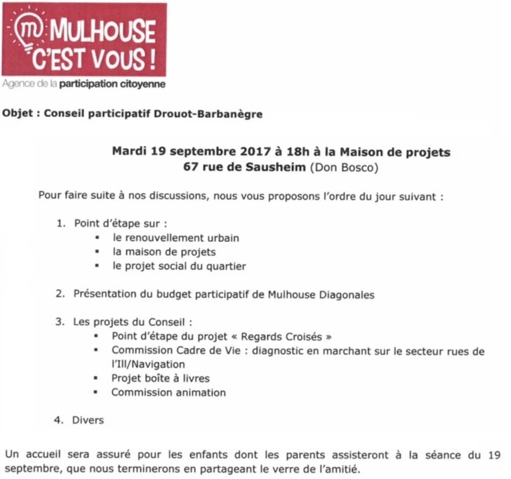 Quartier Drouot-Barbanègre - Conseil participatif Drouot-Barbanègre