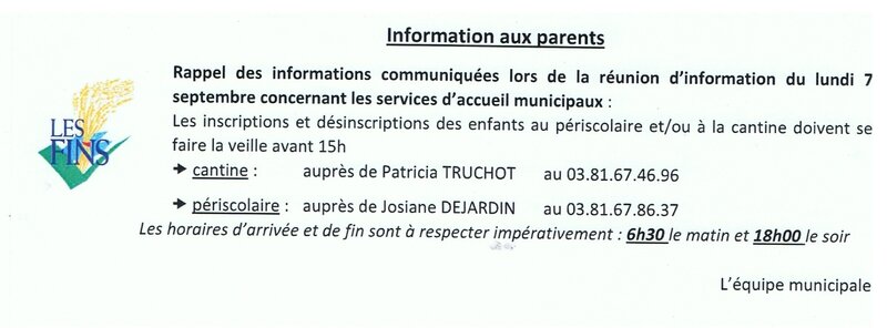 infos parents