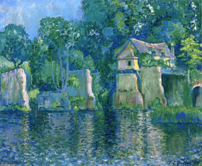 Theodore-Earl-Butler-_The-Red-Bridge-in-Vernon-also-known-as-Near-Giverny-_ 1909